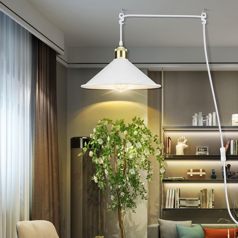 13FT LYOOWNG Plug in Pendant Light, Bigger Hanging Lights with Plug in Cord On/Off Switch, Industrial Plugin Hanging
