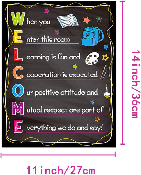 Welcome Classroom Poster, Back to School Classroom Decorations, Motivational Sign 11 X 14 for Decor