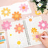 Whaline 36Pcs Boho Retro Daisy Flower Sticky Notes, 9 Designs, Colorful Self-Stick Notepads for School Office