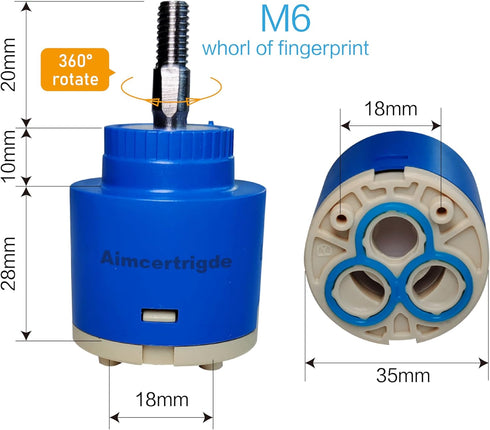 35mm Faucet Cartridge, Faucet Cartridge Replacement for DIY Repair and Home Improvement, Shower Valve Cartridge for Shower