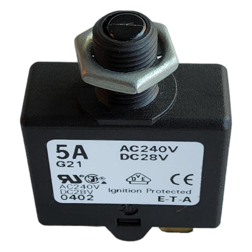 E-T-A Circuit Protection 1658-G21-01-P10-5A Circuit Breaker Therm Push Cur-Rtg 5A Flange 1 Pole