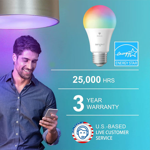 Sengled Bulb, Bulbs, Bulb, Bulbs A19 Bulb 60W 800LM CRI>90, 1Pack Smart WiFi Light Color Changing Light Smart Light