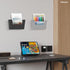 YOHOM 5 Pack Adhesive Files Holder, Wall Mount Mail Organizer, Small Grey Rack for Office, Home, Coffee Shop