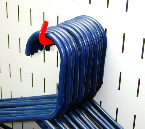 Wall Control Slotted Metal Pegboard Hooks Pack - 3-1/2in Reach Curved Tip Hook - Red for Pegboard and Tool Board