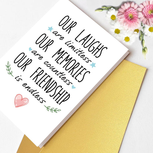 CTVSPC Cute Forever Friendship Card for Her Bestie Women Female Sister Best Friends BBF, Sweet Friendiversary Card