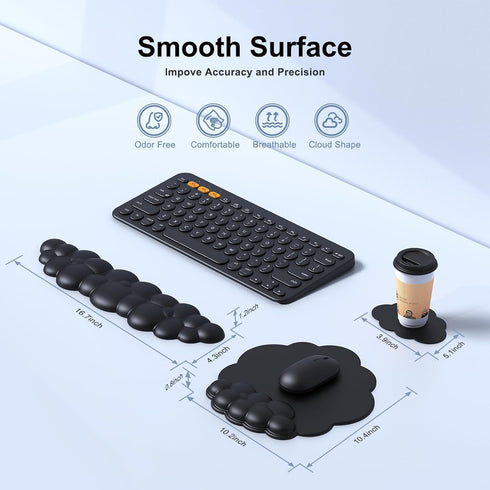 Cloud Mouse Pad with Wrist Rest, Ergonomic Cloud Keyboard Mouse Wrist Support