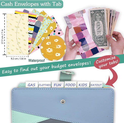 Budget Binder with Zipper Envelopes, Ginmlyda Cash Envelopes for Budgeting, Money Saving Binder with Budget Sheets,