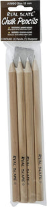 Pepperell Real Slate Chalk Pencils, 5/Pkg with Sharpener, Sandal