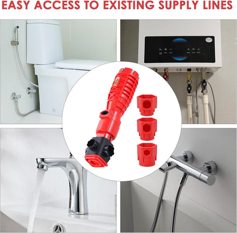 KUZIUA 25 1 Upgrade All in One Wrench Tool for Faucet and Sink, Faucet and Sink Installer with Useful Gadgets