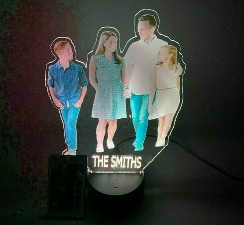 16 Custom Picture UV Printed on Premium Acrylic In The Shape of Your Photo Night Light Up LED Personalized Free