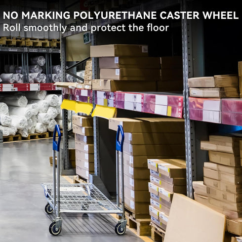 4" Set 4 1200lbs Wheels for Cart, Polyurethane Shopping Cart Wheels Replacement Casters of Loading Capacity Total