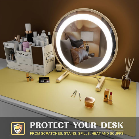 K KNODEL Large Desk Mat, Office Desk Pad, Computer & Laptop Mat, Desk Protector & Writing Pad (35.4"x17", Yellow)