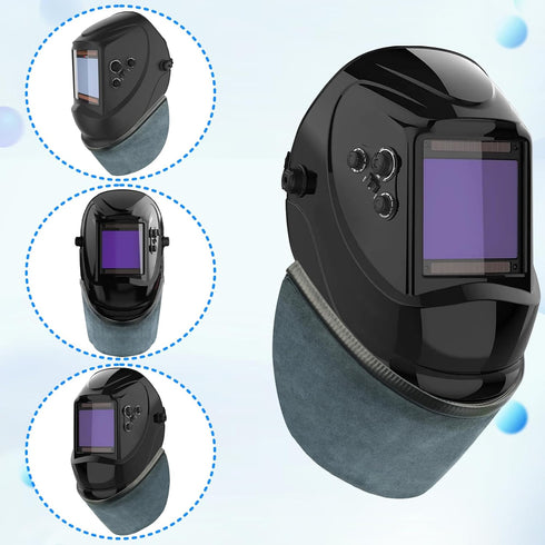 CODOHI Welding Bib Leather Helmet Cover with Press Fit Seal | Compatible with Most Welding Helmets
