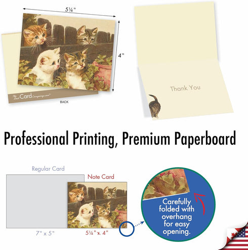 The Best Card Company 10 Boxed Thank You Cards w/Envelopes, Animal Appreciation Stationery Set