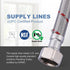 36 Inch Faucet Hose, 1/2 to 1/2 , Braided Stainless Steel cUPC Supply Lines, 1 Pair