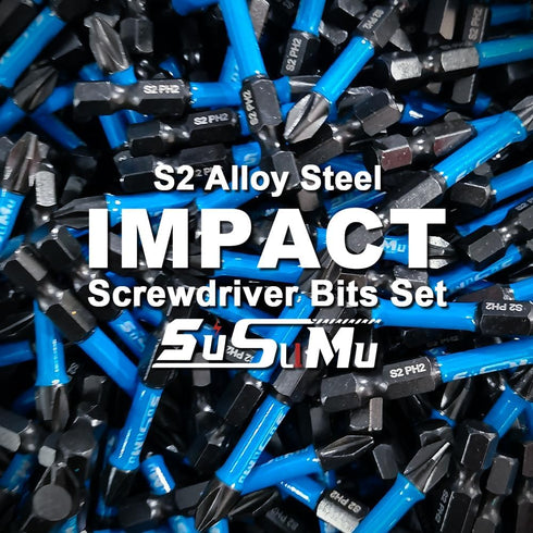 27PCS Phillips Bits #2 Impact, 1" and 2" Long, Magnetic Drill Bits, 1/4 Inch Hex Shank, S2 Alloy Steel