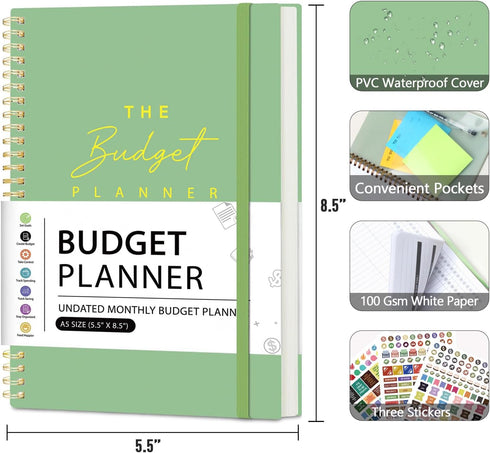 Account 5.5" 8.5", Budget Planner Book Monthly Expense Tracker, Saving & Debt Tracker, Monthly Budget Review x Control