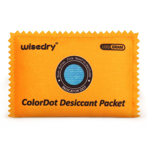 wisedry 100g Rechargeable Color-Indicating Desiccant Packs, Reusable Silica Gel for Storage Bins