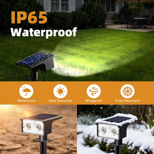 3 2-in-1 btfarm Solar Spot Lights Outdoor Waterproof, Modes Motion Sensor Lights, Solar Powered Spotlights Auto On/Off