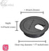 Black 1-3/8 Inch Desk Grommet Set, Cable Hole Cover & Wire Organizer for Desk Cord Management, 3Pcs