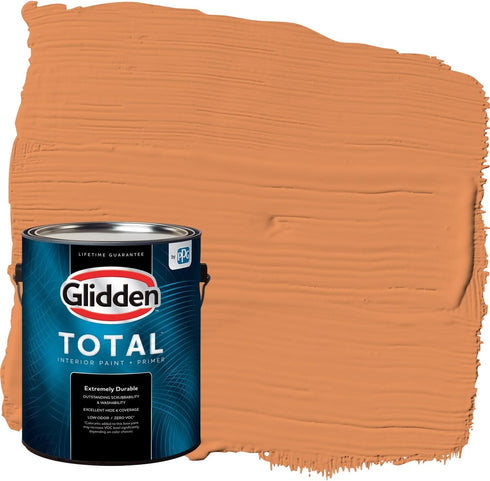 Glidden Total 1 gal. Carrot Cake/Orange Flat Interior Paint with Primer