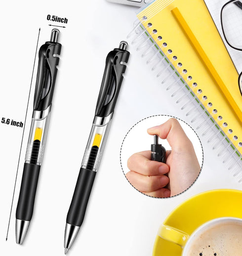 Spakon 200 Pieces Retractable Ballpoint Pens - Bulk Medium Point, 0.5mm Refillable Ink Pens for Office (Black)