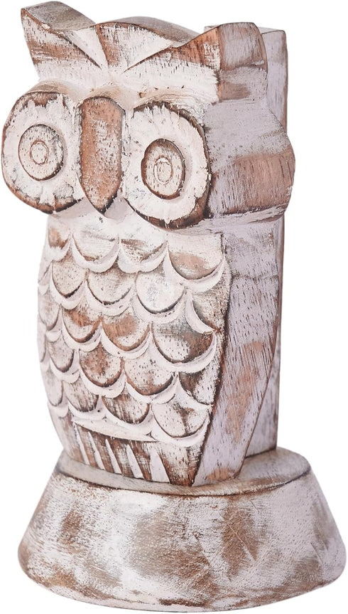 Birthday Gifts for Women Wooden Owl Glasses Holder Night Stand Reading Eyeglass Spectacle Retainer Gifts for Adults