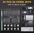 Mini Electric Screwdriver - 30 in 1 Small Cordless Screwdriver with 24 S2 Magnetic Bits, Dual-speed Adjustment, 3 LED