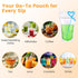 SWHOMIE 100 17oz PCS Drink Pouches with Straws Individually-Wrapped, Reusable Juice Pouches, Party Drink Containers