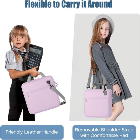 MoKo 2 Inch Zipper Binder with 500 Sheets Capacity, Multi-Pocket Organizer for Middle School, Purple & Gray