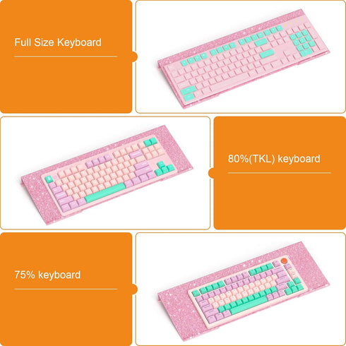 Beego Ergonomic Computer Keyboard Stand - Glitter Pink Acrylic Keyboard Riser Tilted Keyboard Holder Keyboard Tray