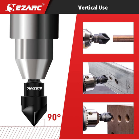 EZARC Deburring Chamfer Tool Set, 2PCS External Internal Rotary Deburring & Chamfer Tool for Newly Cut Pipes