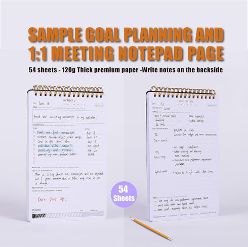 Productivity Notepad Suite - Bestselling Set of 3 Notebooks, Weekly Planner, Goal Setting & 1:1 Meeting Notes