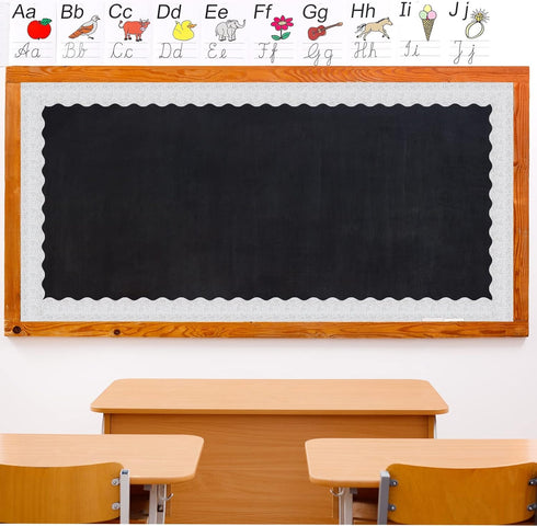 Whaline 196.9ft Patriotic Bulletin Board Borders, 3 Rolls Red Blue Silver Die-Cut Stripes for 4th of July Classroom