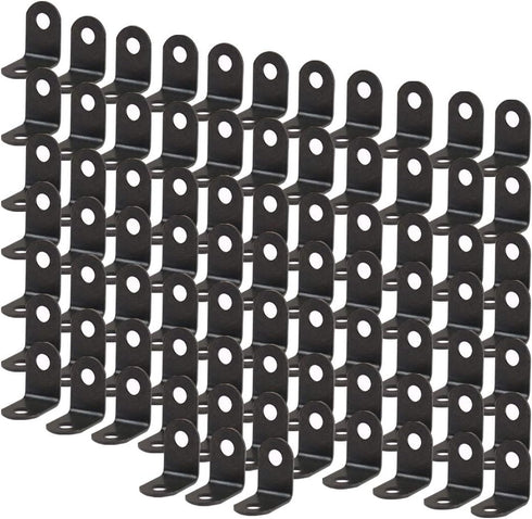 uxcell 80pcs Angle Bracket Metal 12x12mm Black Corner Brace Fastener L Shaped