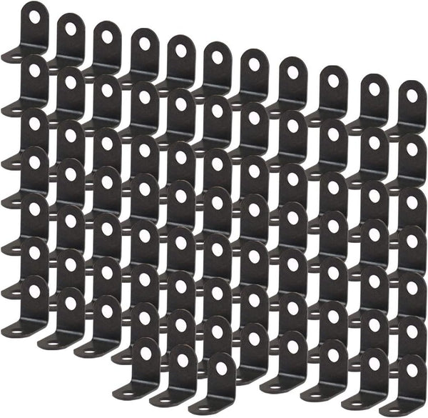 uxcell 80pcs Angle Bracket Metal 12x12mm Black Corner Brace Fastener L Shaped