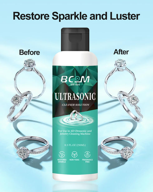 (8.5 oz) Ultrasonic Jewelry Cleaner Solution, Jewelry Cleaner Great for Use in All Ultrasound Machines, Eyeglass