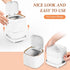 Mini Countertop Trash Can with 10 Rolls of Trash Bags - Waste Can with Press Type Lid for Bathroom Vanity, White