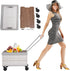 MooneHived Foldable Cart, Rolling Storage Crate with Lid Wheels, 55L Large Capacity Collapsible