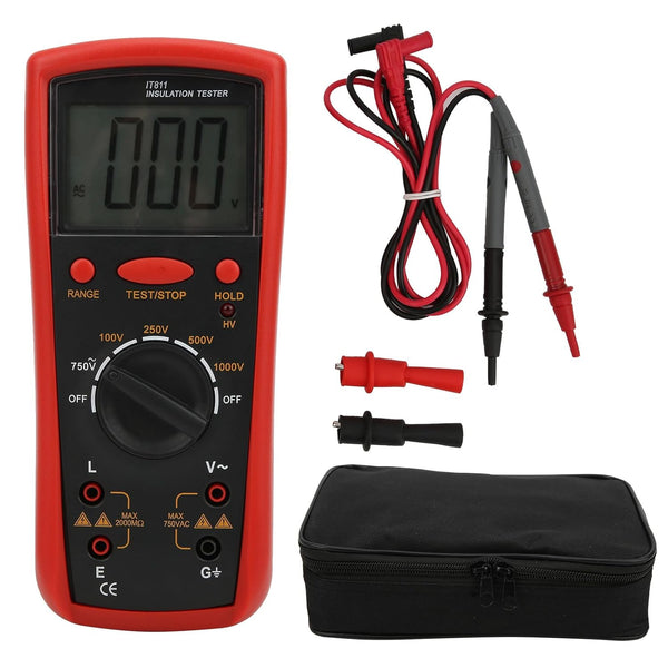 IT811 Insulation Resistance Tester, LCD Resistance Meter for Measuring Device, Megohm Meter