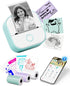Memoking Mini Sticker Printer - T02 Thermal Printer Portable Label Maker Bluetooth Photo
