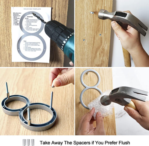 Hardware Set for House Numbers Screws, Modern Floating Address Numbers Mounting System Parts