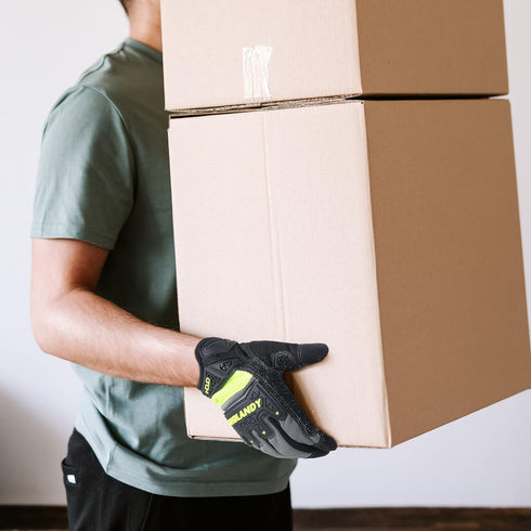 HANDLANDY Grip Work Gloves, TPR Impact Reducing Safety Gloves, Mechanic Work Gloves for Men, Women