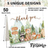 50 Packs 4 6 Inch FYSUIMU Camping Animal Thank You Cards Watercolor Camp Tent Campfire Greeting Cards Woodland Blank