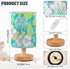 ALAZA Bedside Table Lamp for Bedroom Pink Green Floral Leaves Nightstand LED Light Lamps with USB Port Linen Fabric