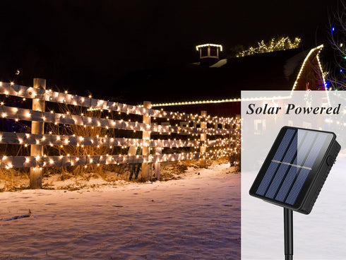 2 Pack 200 80ft Solhice Solar String Lights for Outside, LED Total Solar Powered String Lighting Outdoor Waterproof