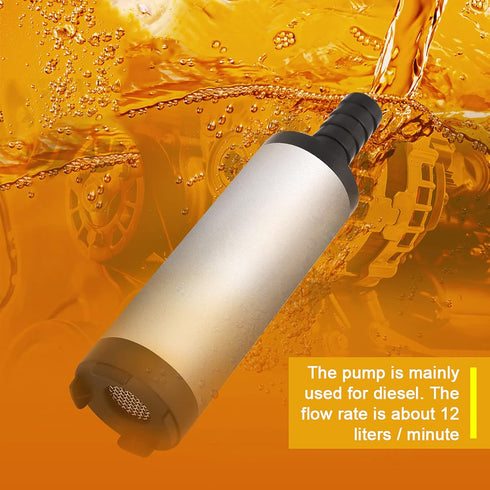 12V 3.8cm 12L/min Stainless Steel Submersible Pump for Diesel Water Kerosene Refueling Tool 8500r/m