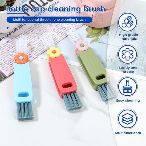 BXUYAOXMC 12 Pack 3 1 180 in Cup Lid Cleaning Brush, Rotatable Bottle Brush Gap Cleaner, Multifunctional Hangable