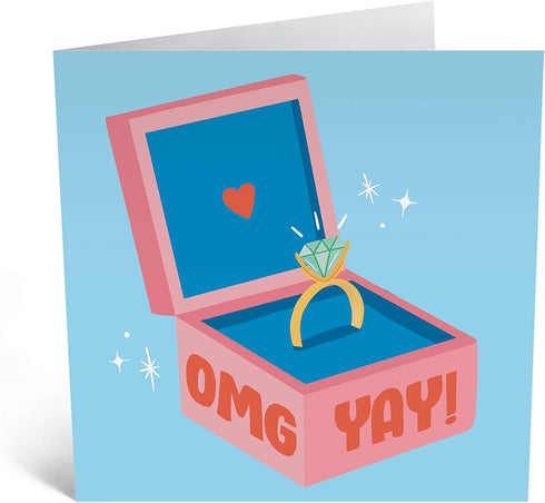 CENTRAL 23 Happy Engagement Card, 5.7 x 5.7 inches, Eco-Friendly, Includes Envelope, Made in UK