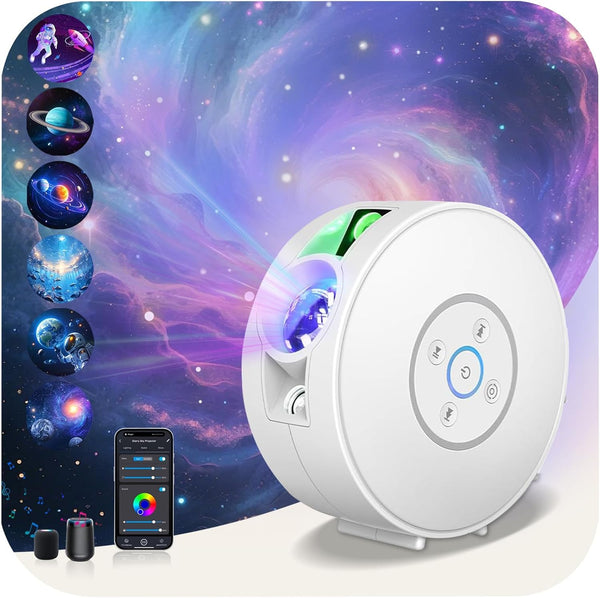 Smart Galaxy Star Projector Night Light - APP Voice Control, Bluetooth Speaker,